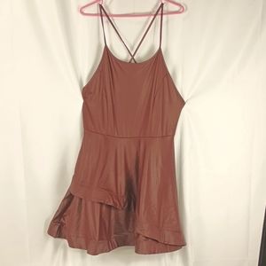 Eta faux leather cocktail dress